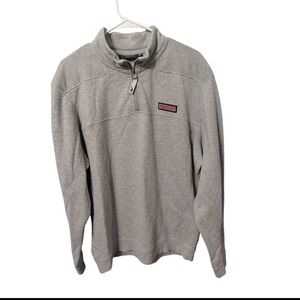 Vineyard Vines Men's Size Large Heather Gray Quarter-Zip Sweater
